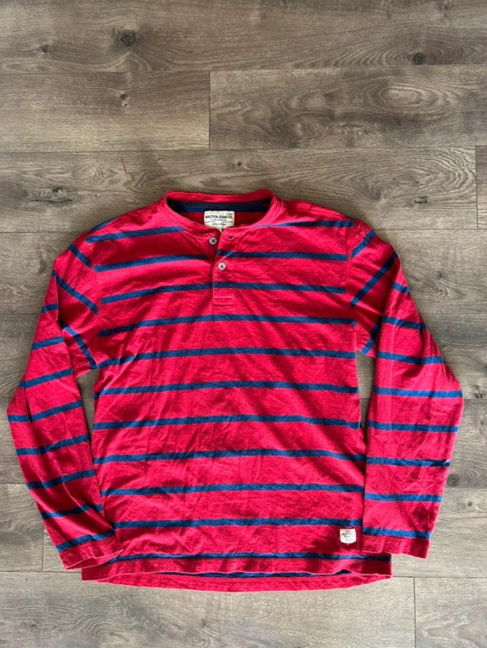 vintage nautica jeans co. striped rugby shirt XL